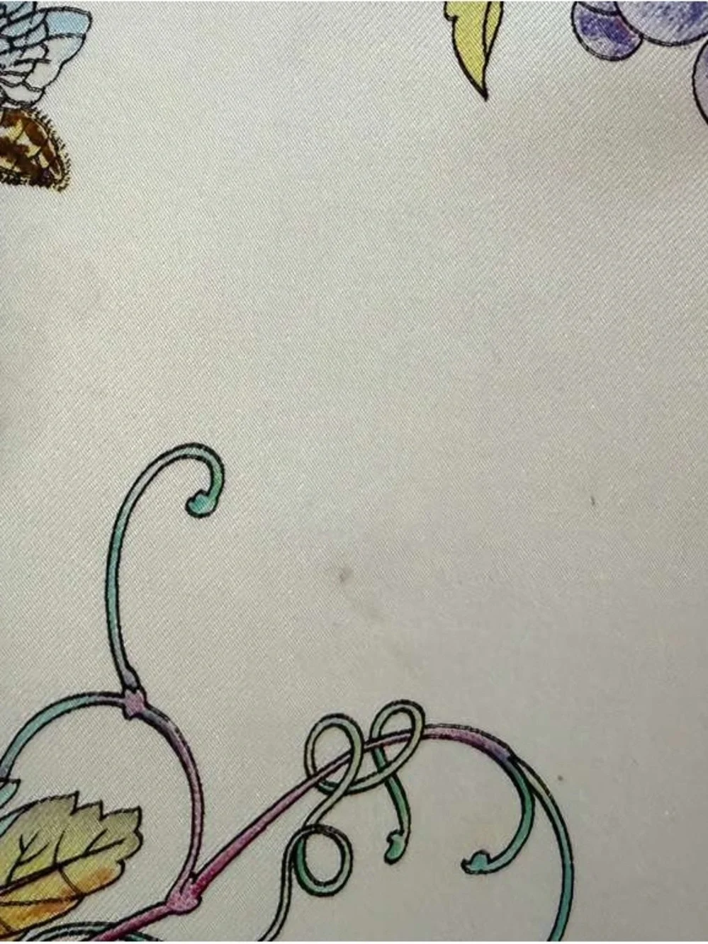 Gucci Silk Scarf Floral Butterfly Cream Hand Rolled